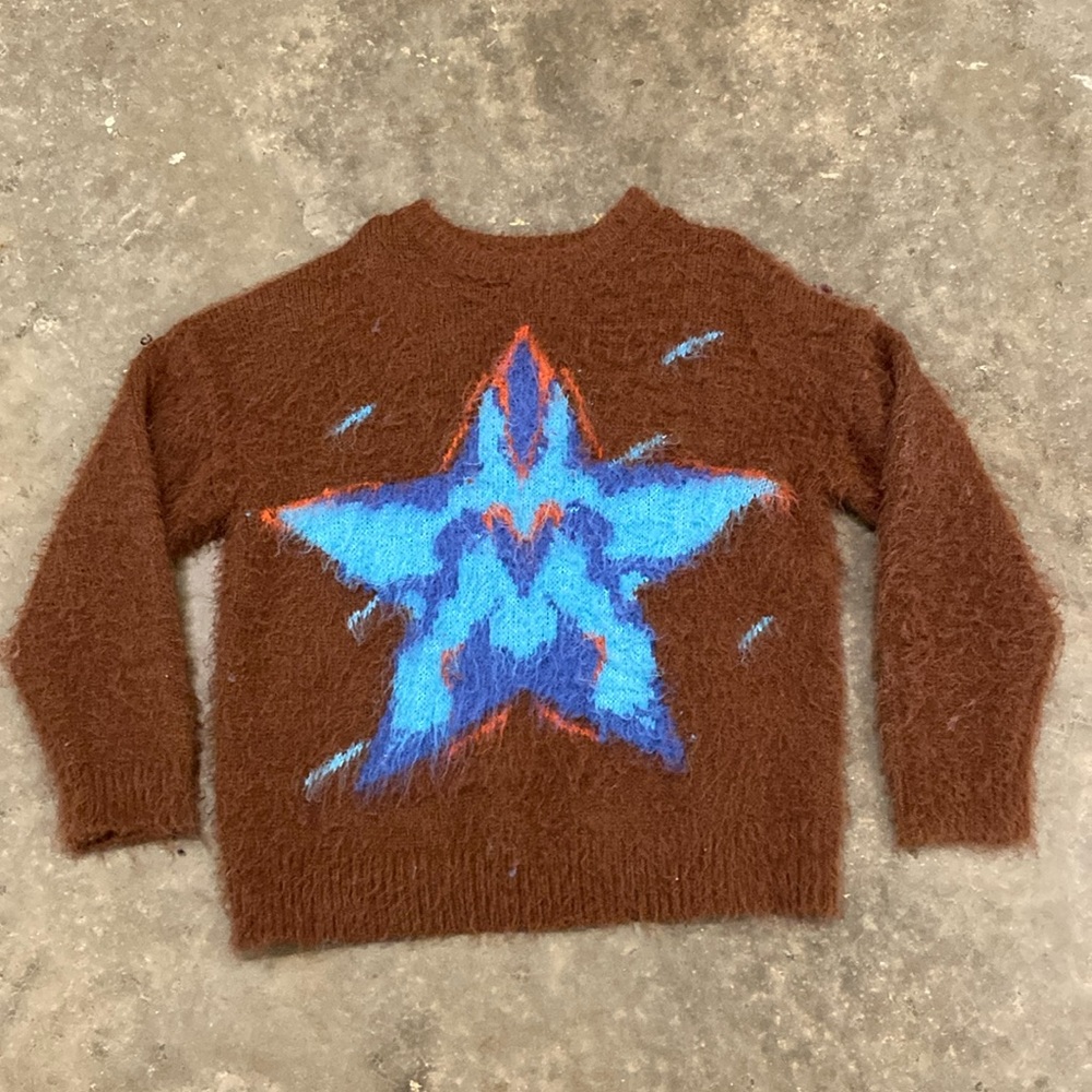 Star sweater brown/blue